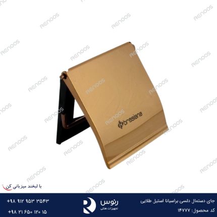 جای دستمال دلسی استیل طلایی