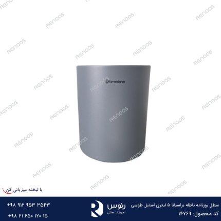 سطل روزنامه باطله براسیانا 5 لیتری استیل طوسی