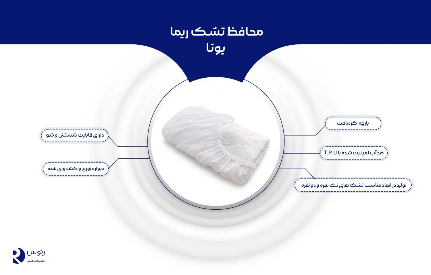 محافظ تشک هتلی ریما یوتا محافظ تشک هتلی ضد اب و دارای قابلیت شست و شو